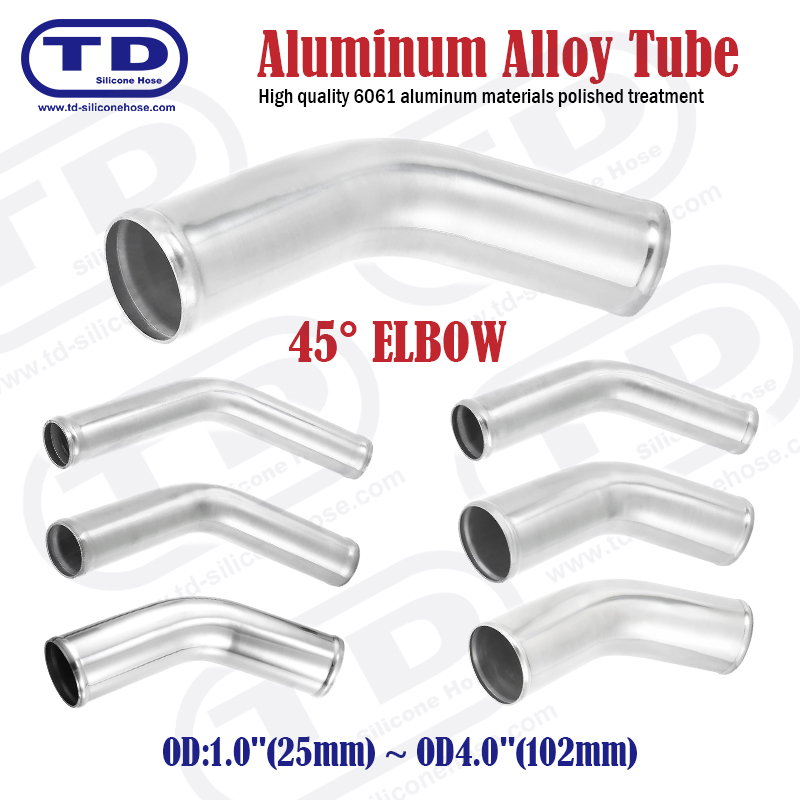 Aluminiumsrør 45 ° albue OD: 1,0 