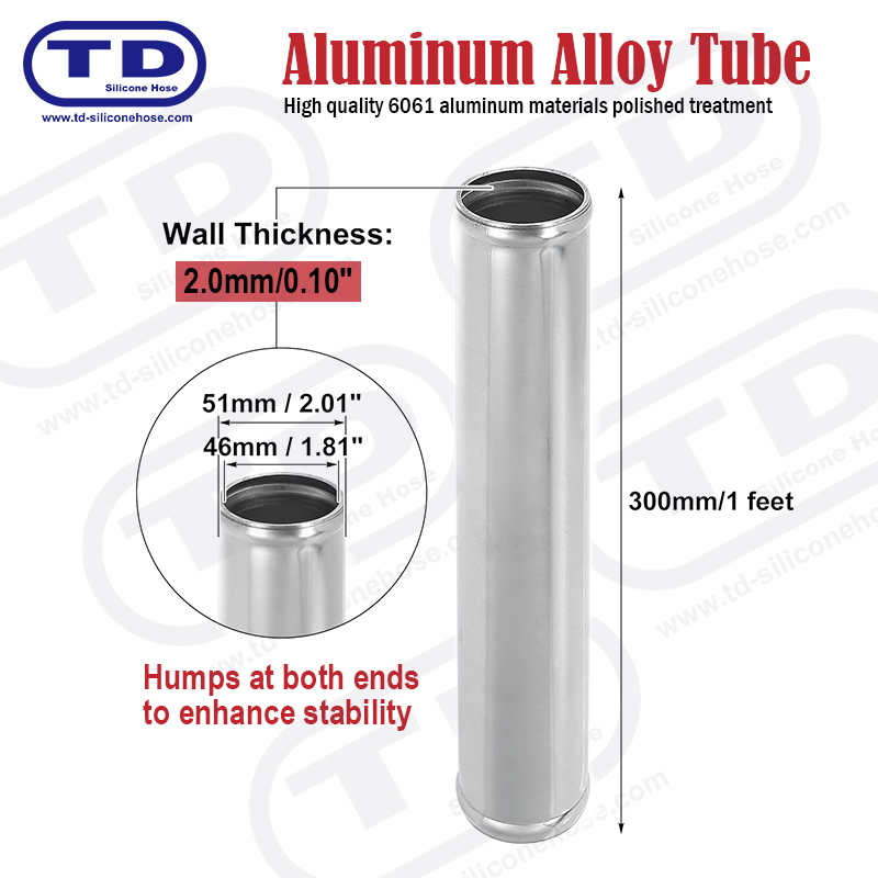 Aluminiumsrør OD: 51 mm L: 300 mm