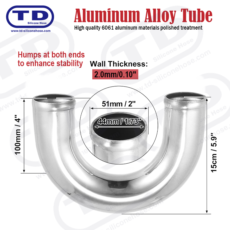 Aluminiumsrør 180 ° albue OD: 1,0 