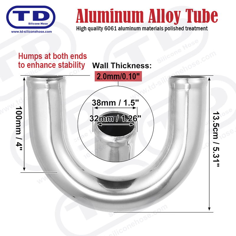 Aluminiumsrør 180 ° albue OD: 1,0 