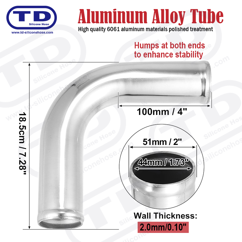 Aluminiumsrør 90 ° albue OD: 1,0 