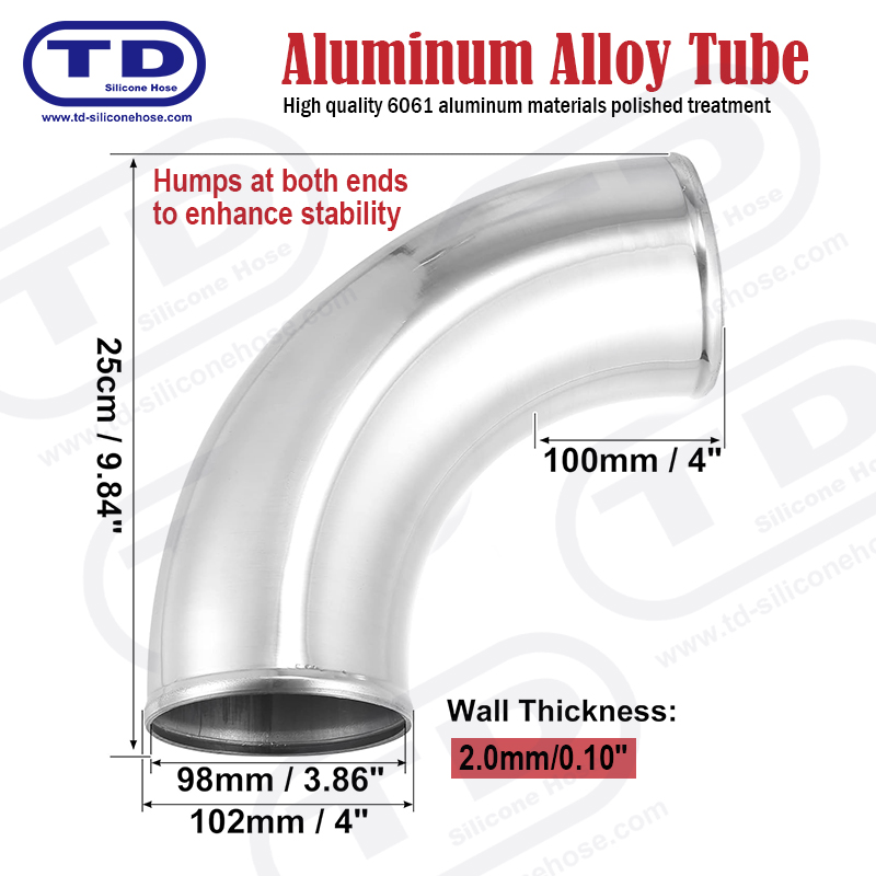 Aluminiumsrør 90 ° albue OD: 1,0 